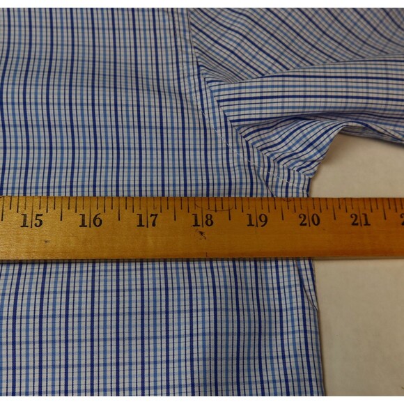 NWT Chaps Mens Easy Care Slim Fit Size Medium Button Down Shirt Blue Plaid NEW - Picture 10 of 13